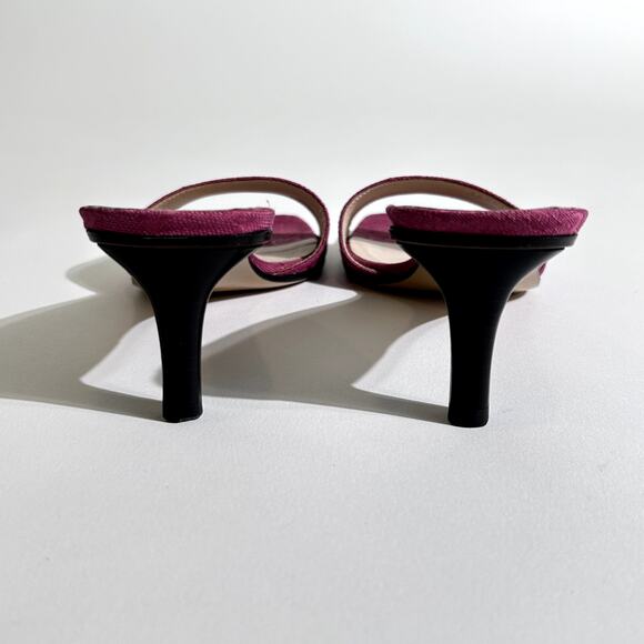 Gucci Vintage 1990s Monogram GG Logo Canvas Mule Slide heels in Plum Pink - Picture 6 of 12